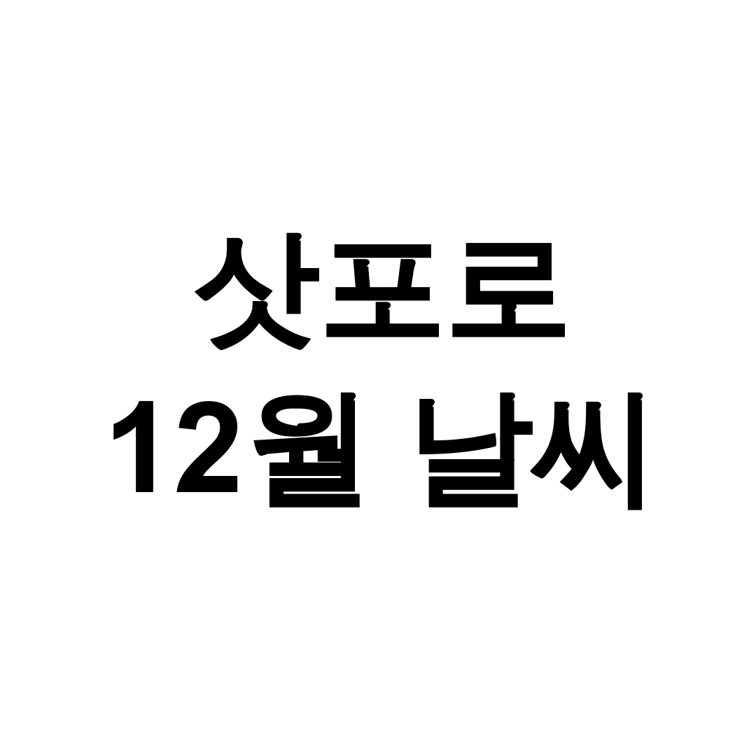 삿포로 12월 날씨